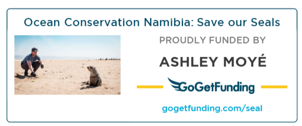 Ocean Conservation Namibia is proudly supported by Ashley Moyé, Ashley Moye Funding Badge